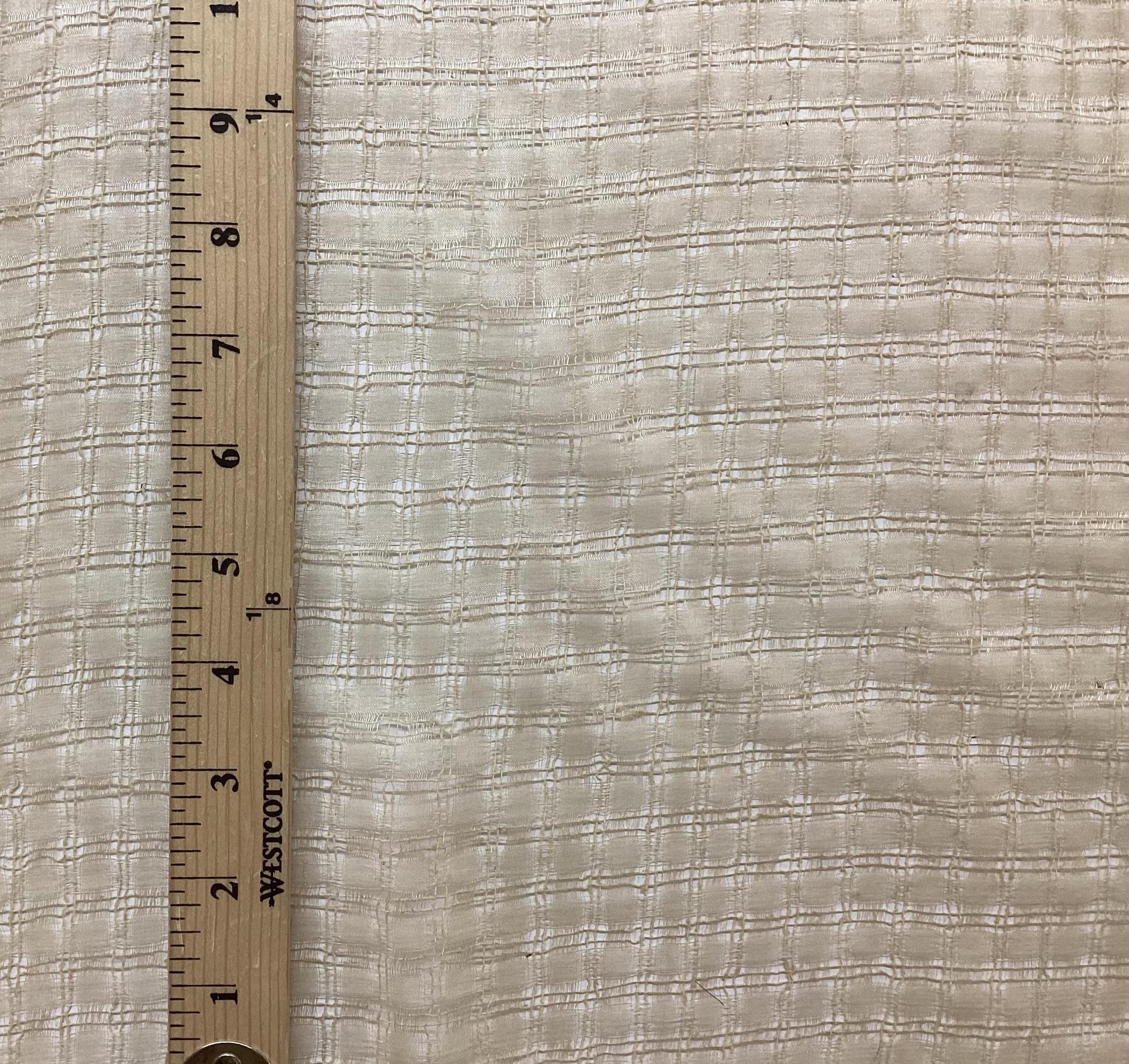 100% Silk Novelty Checkerboard In Antique Ivory