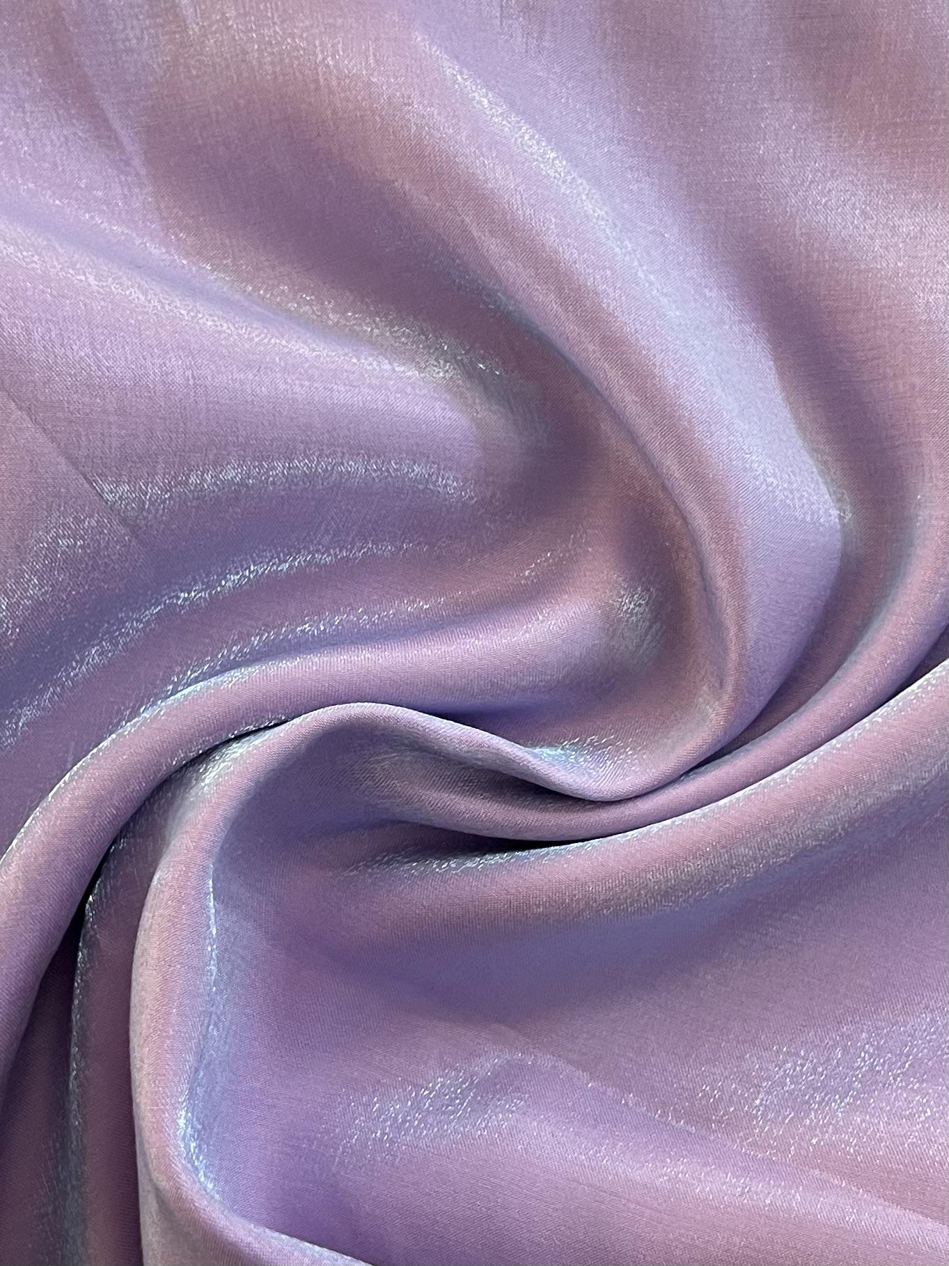 Viscose-Rayon Blend Iridescent Charmeuse in Lavender
