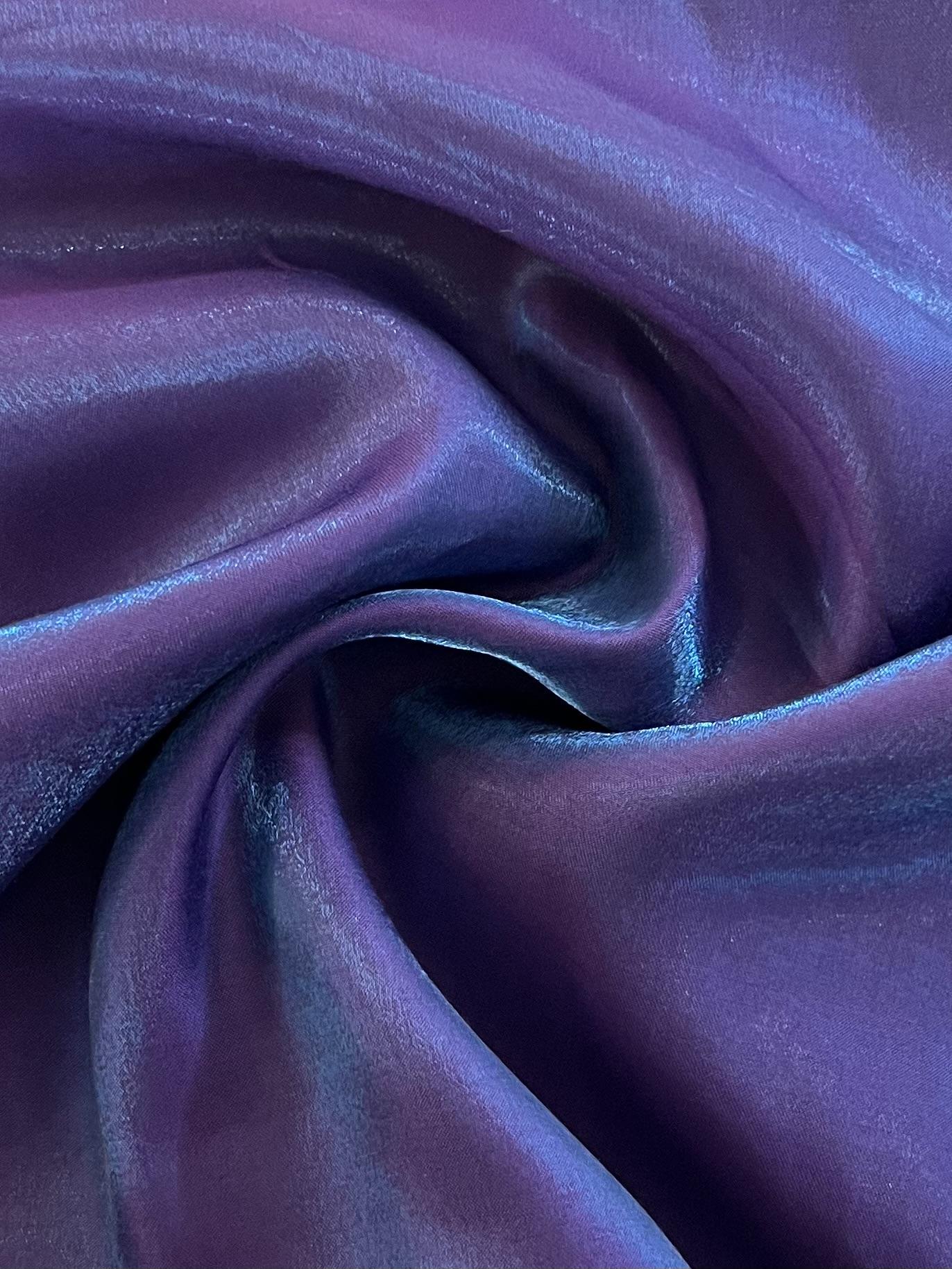Viscose-Rayon Blend Iridescent Charmeuse in Purple