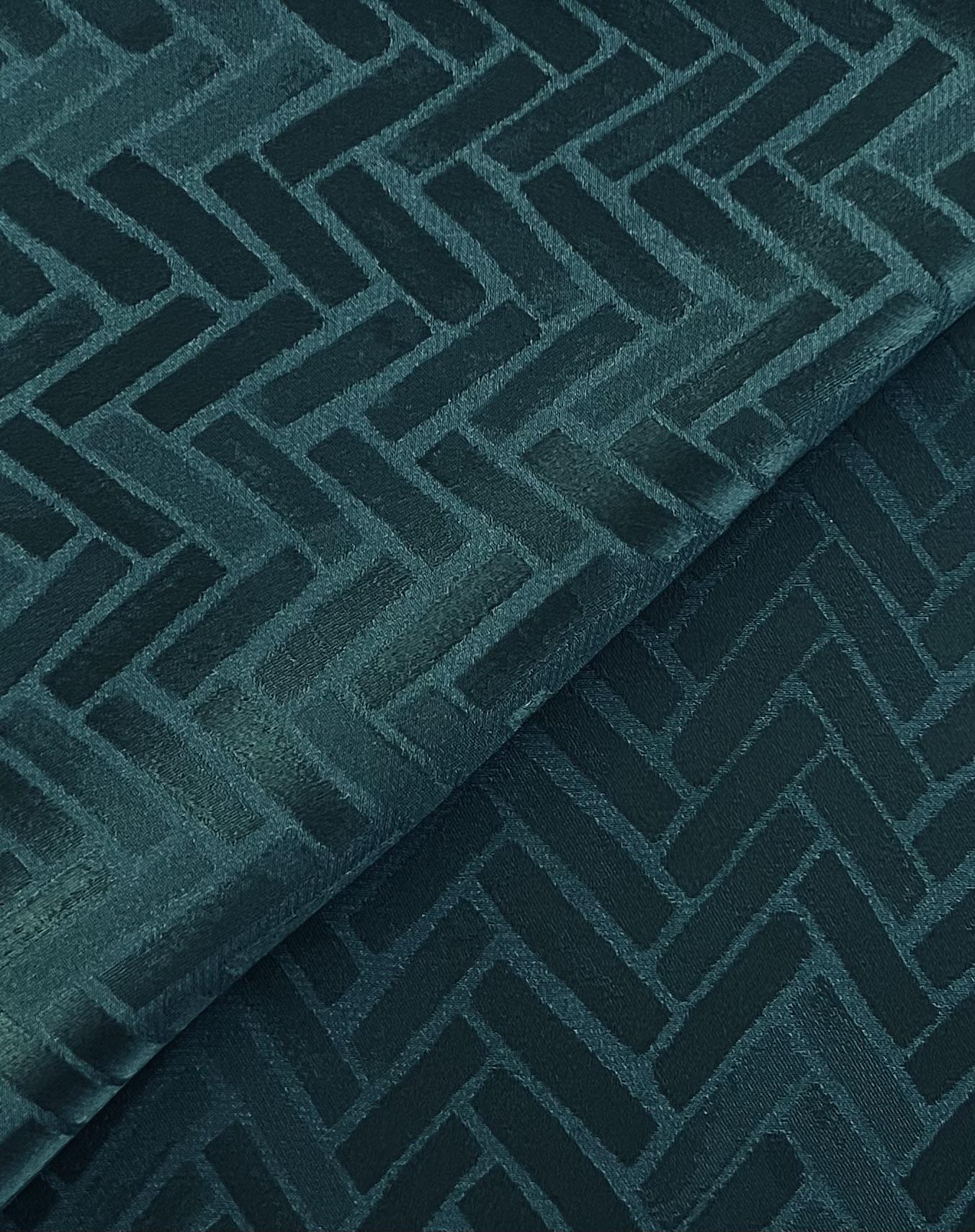 Viscose Acetate Chevron Jacquard in Dark Green