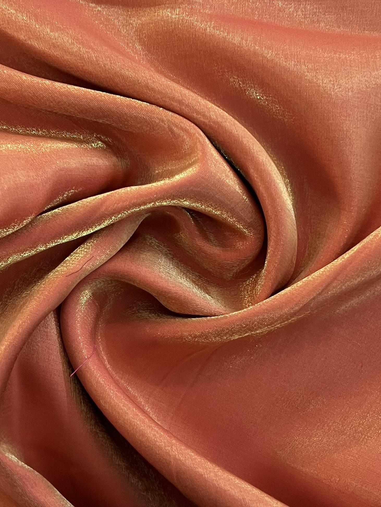 Viscose Rayon Blend Iridescent Charmeuse in Naranja