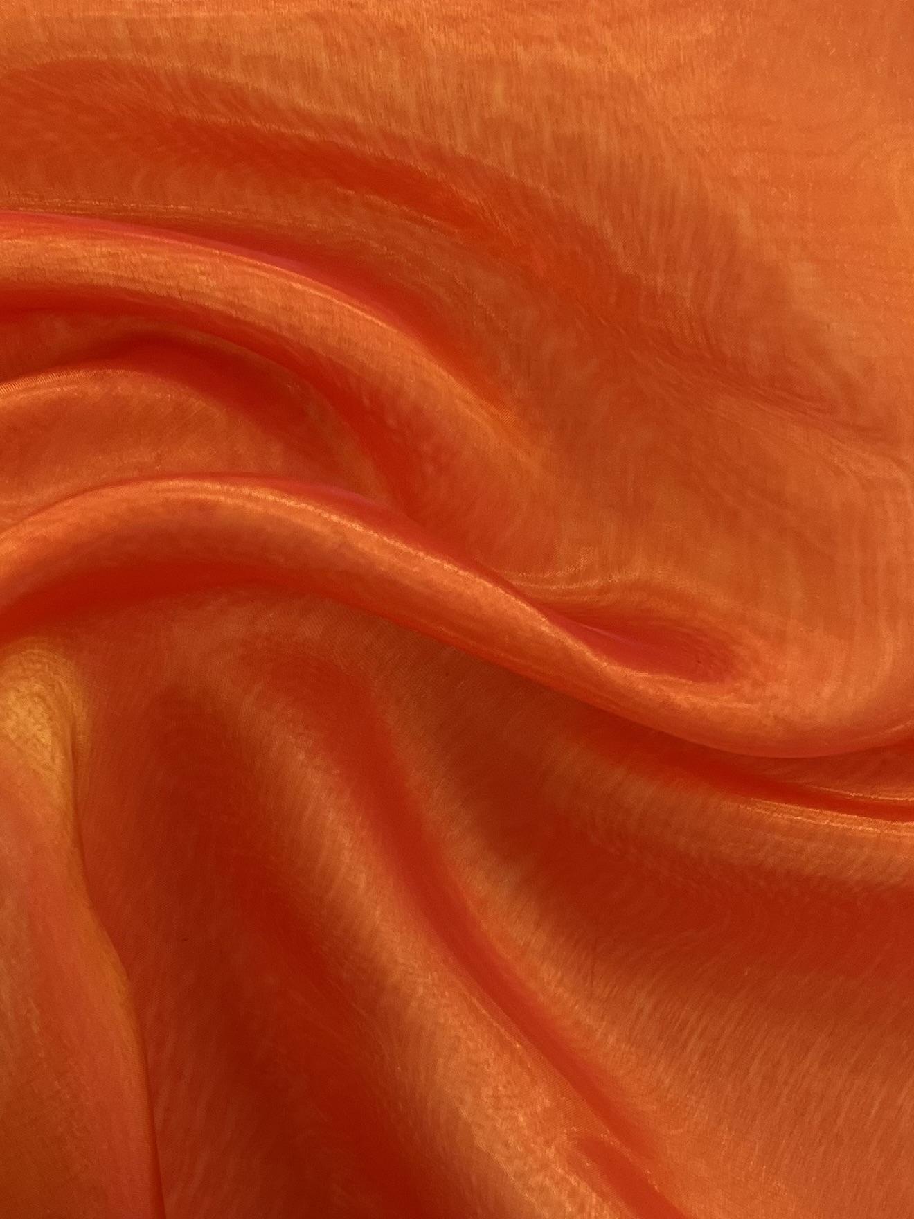 Polyester Extra Fine Iridescent Organza in Red/Orange