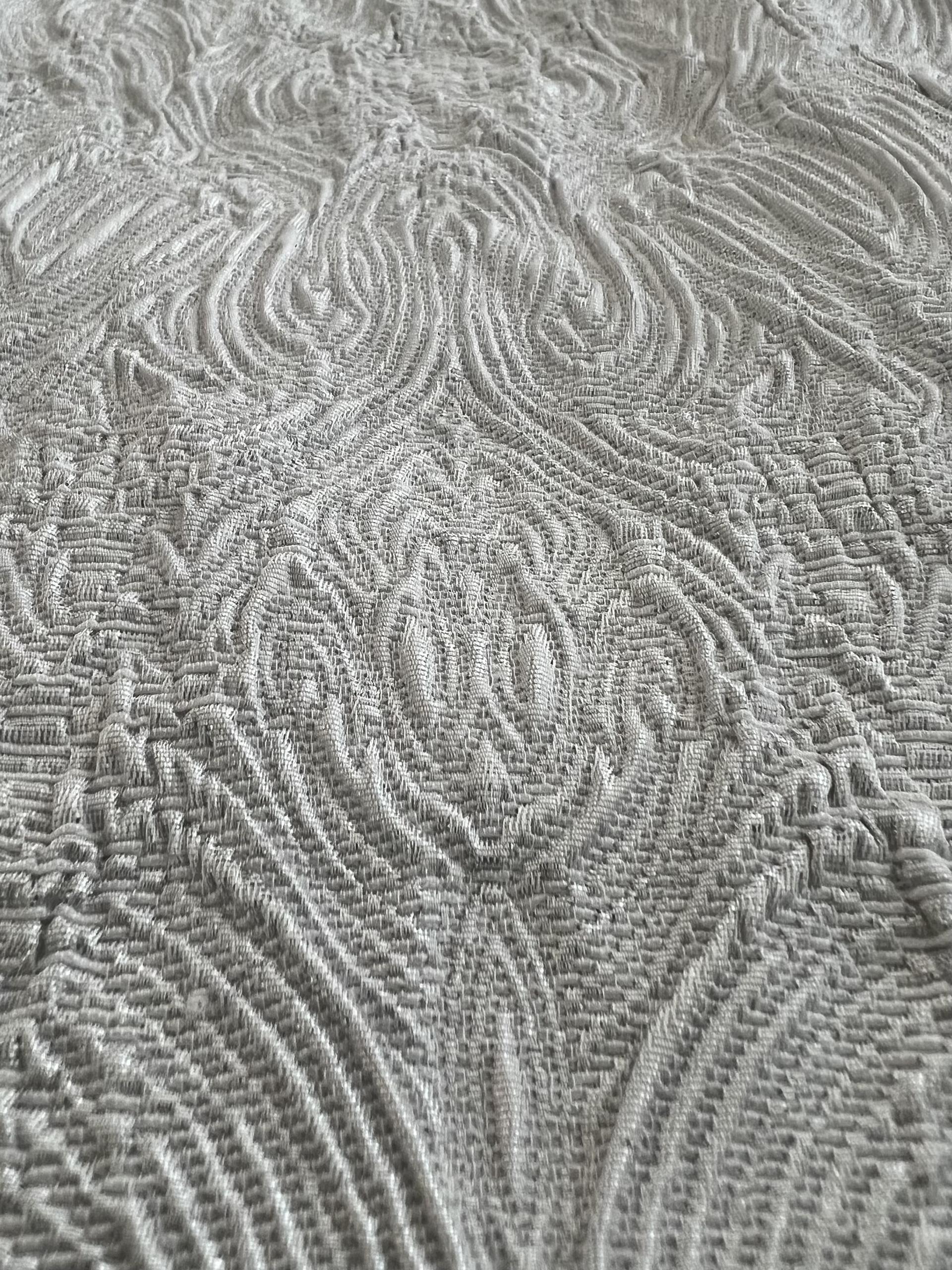 Stretch Cloqué in Lurex Silver