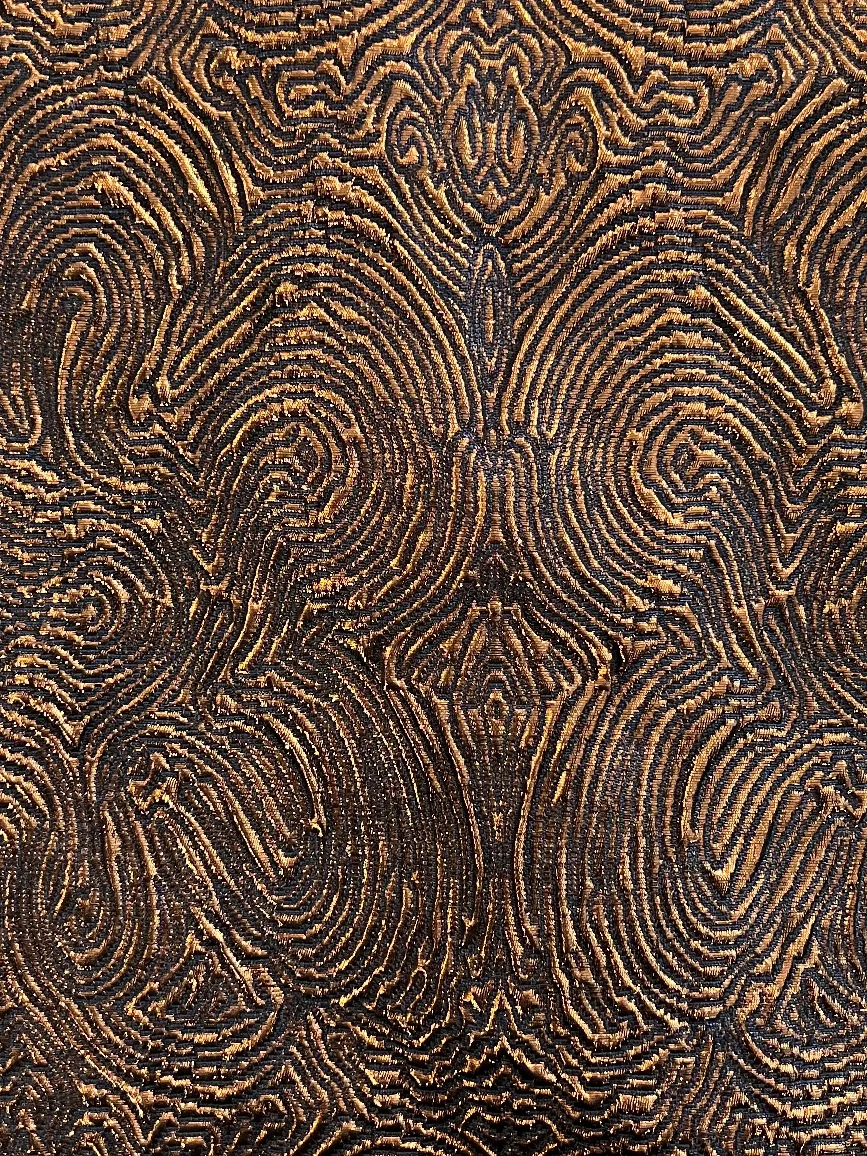 Stretch Cloqué in Lurex Copper