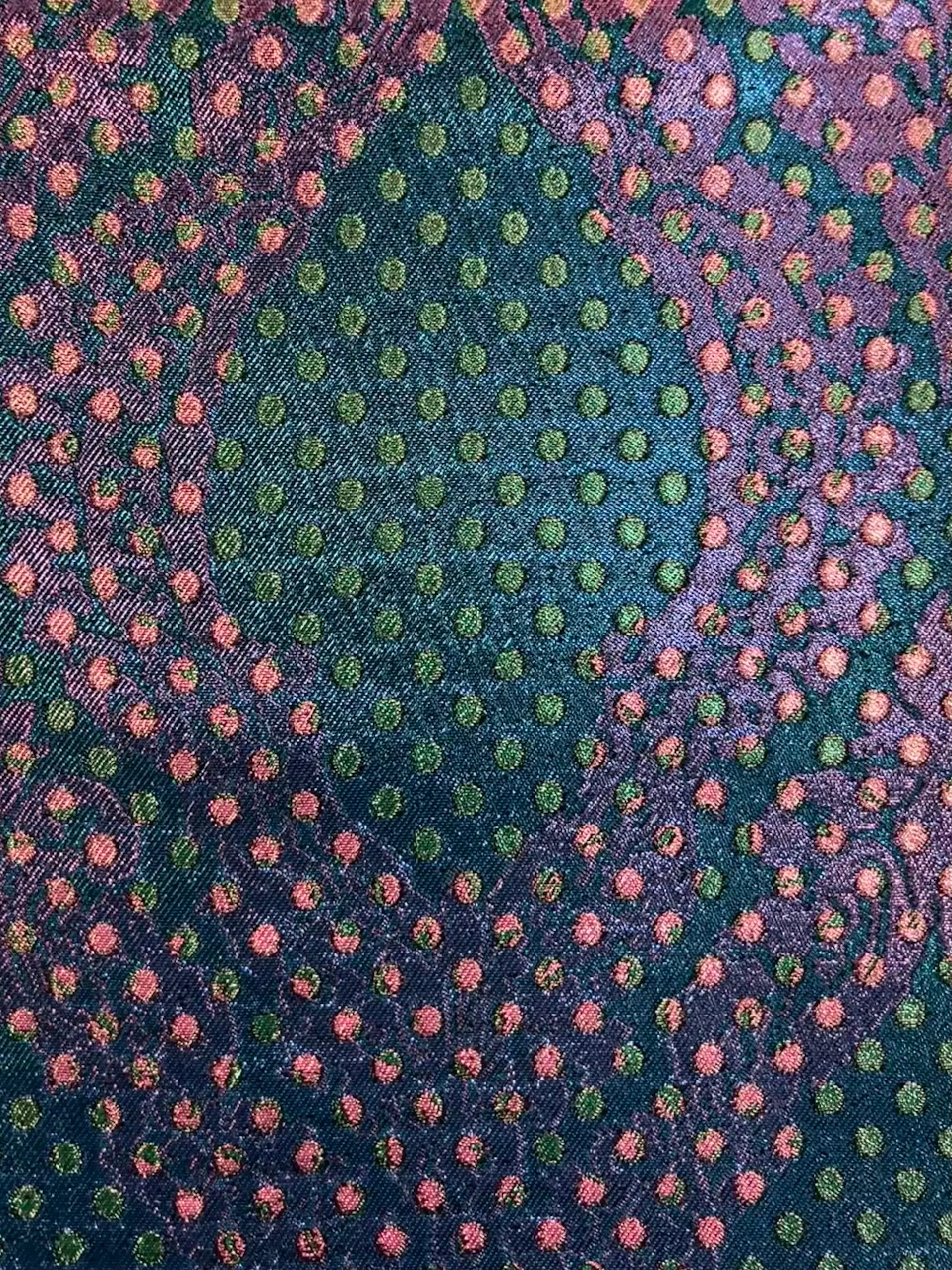 Iridescent "Mirage"  Metallic Brocade Blue