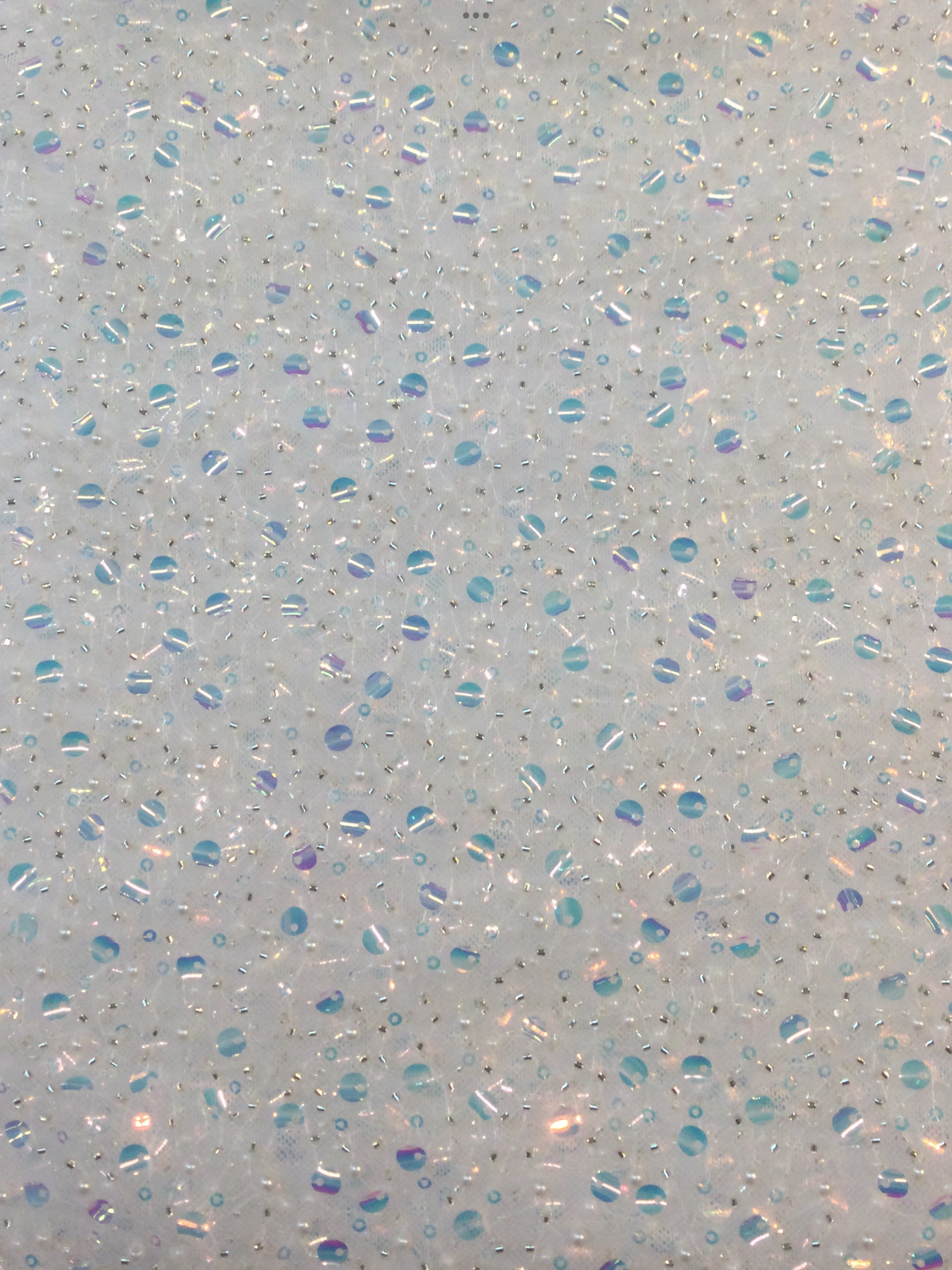 Opalescent Sequined Beaded Tulle in Ivory