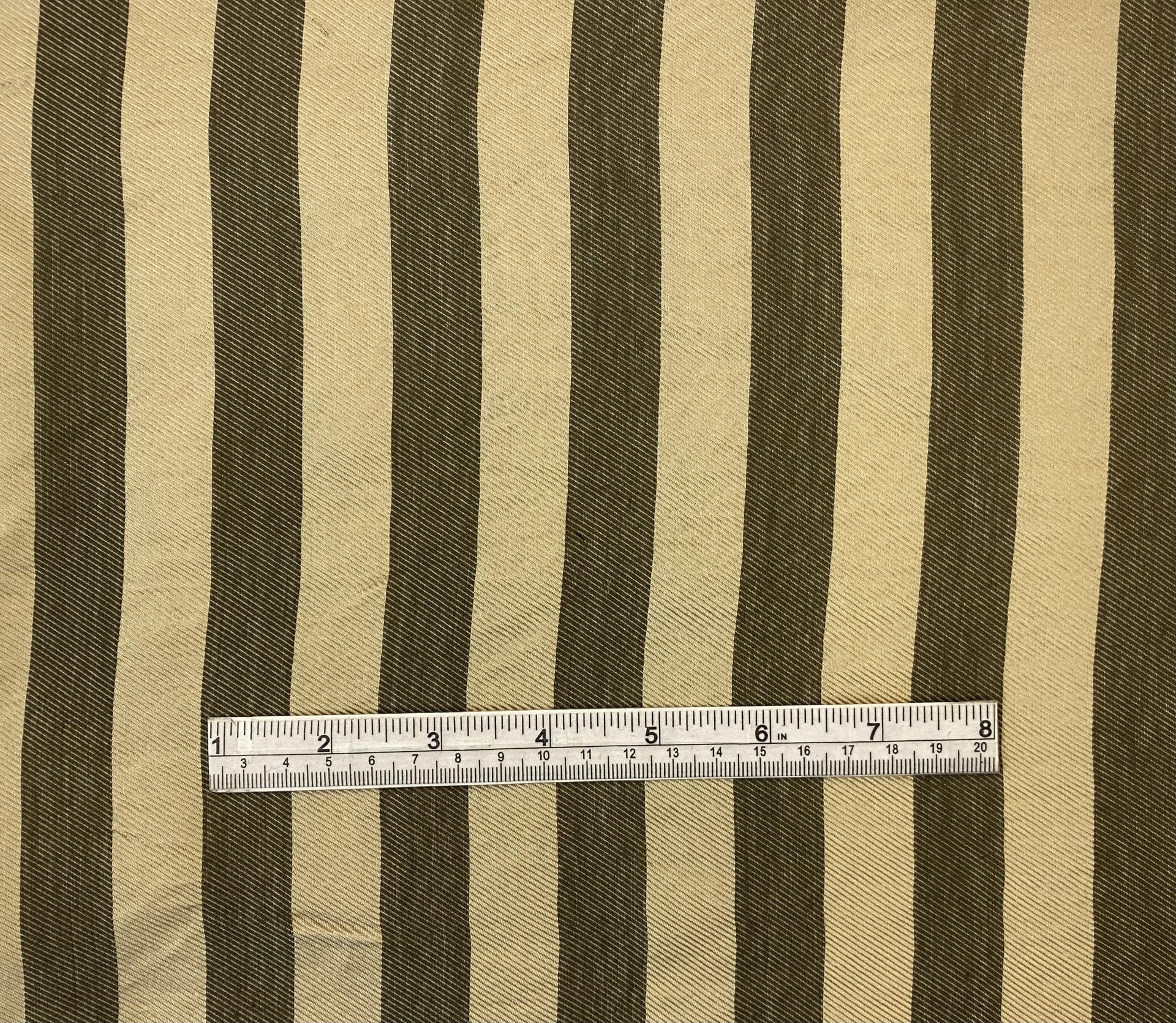 Italian Viscose Twill Stripe in Olive Drab Khaki