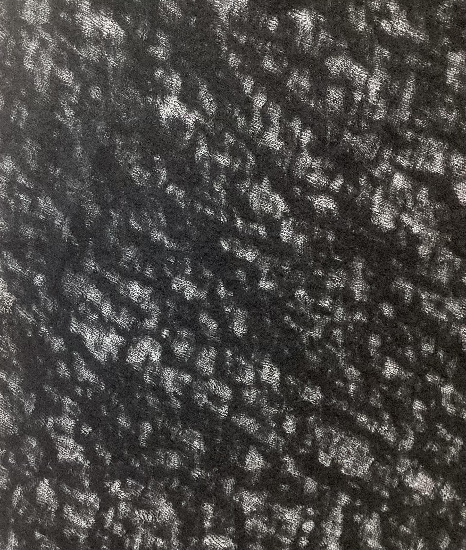 100% Wool Novelty Sheer Knit In Jet Black