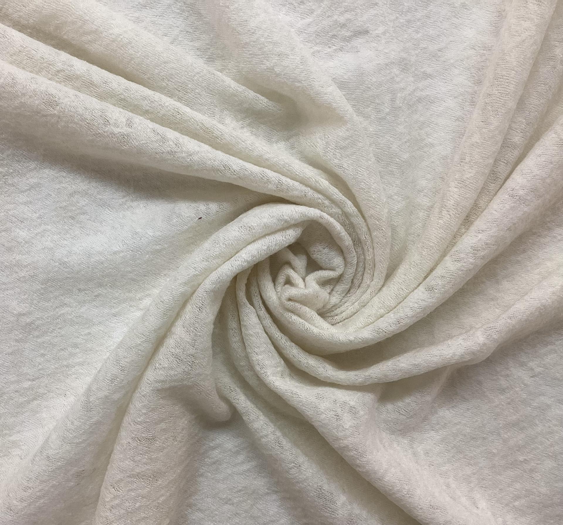 Pure Wool Novelty Sheer Knit In Ivory