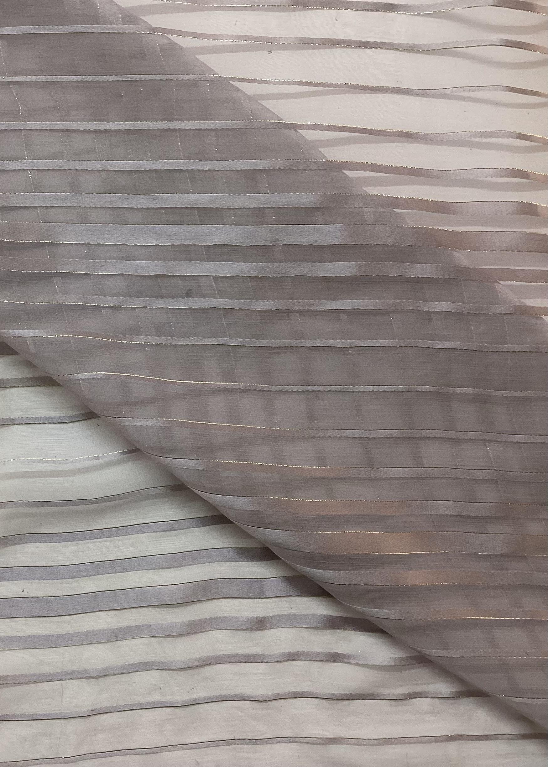 Lurex Burnout Stripe Silk Chiffon In Lilac 