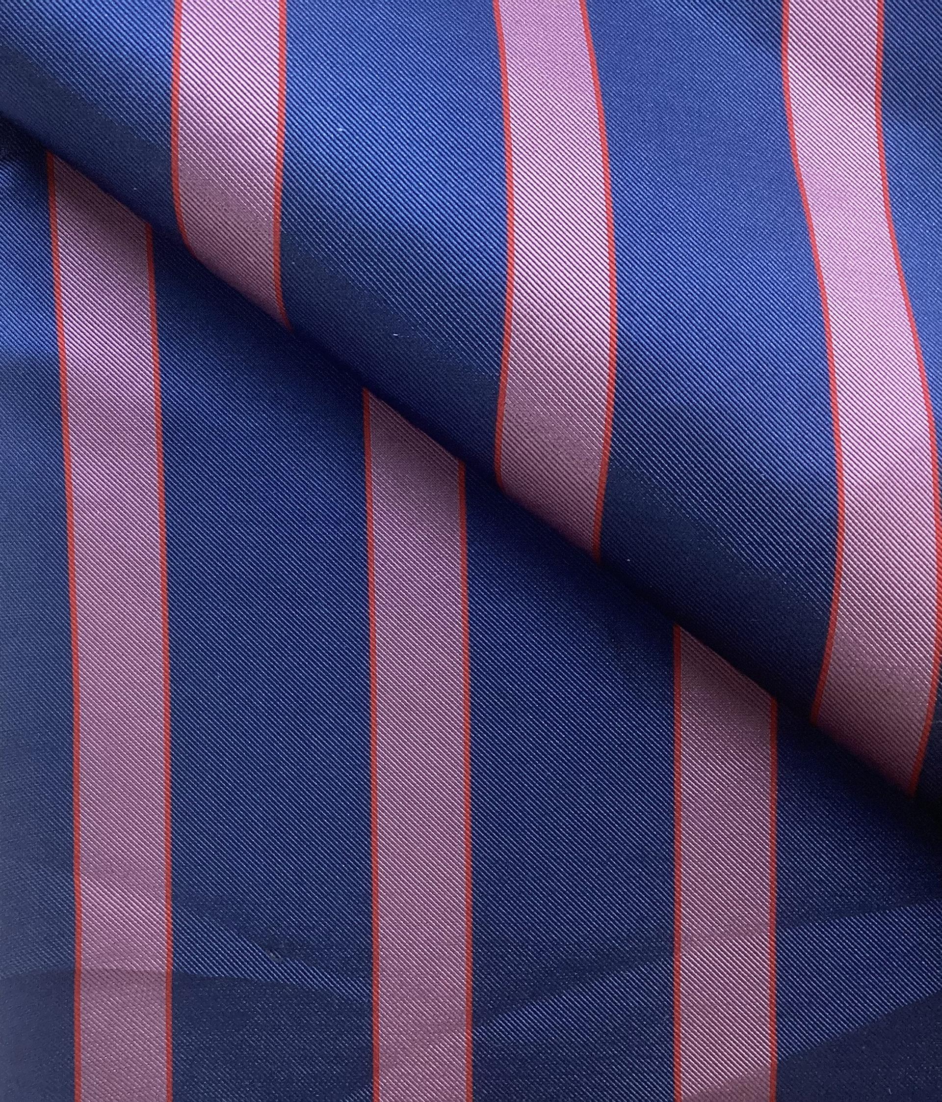 Made in Italy 100% Silk Tie Brocade with Royal/Lavender Stripe  