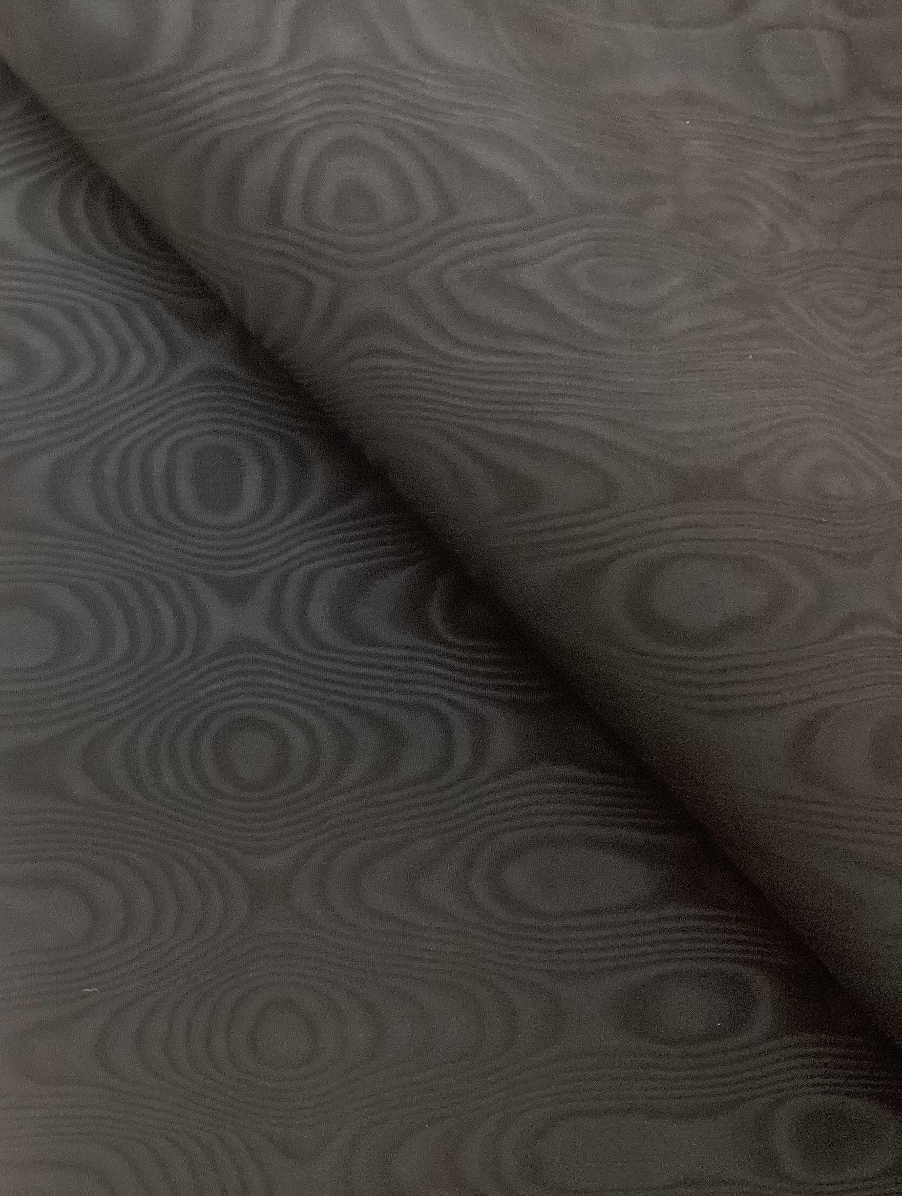 Italian Rayon Moire Faille in Ebony