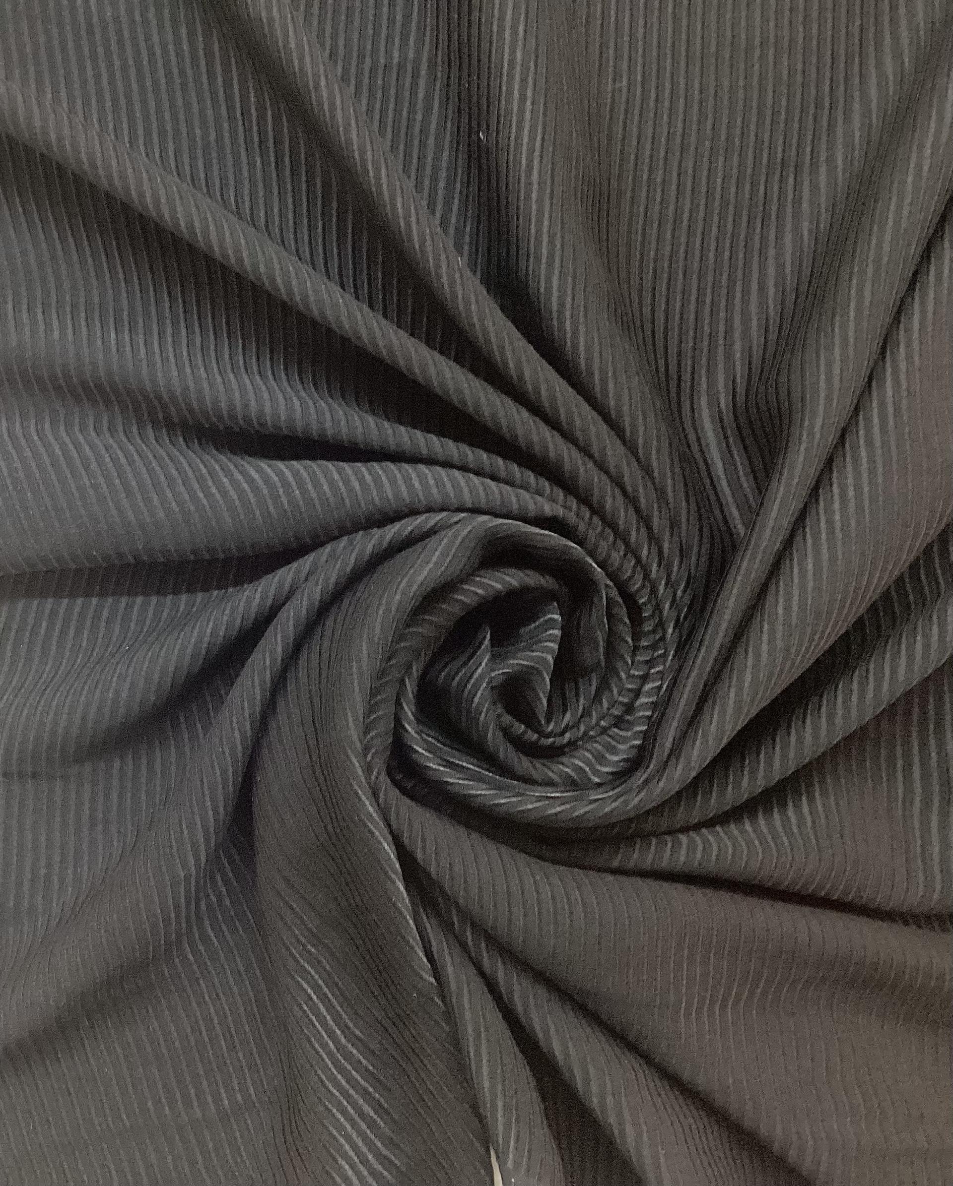 100% Silk Jacquard Ottoman In Jet Black