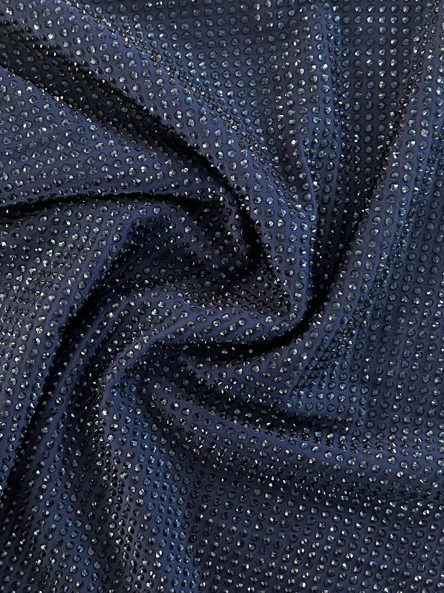 Blue Diamond Crystal on Navy Spandex