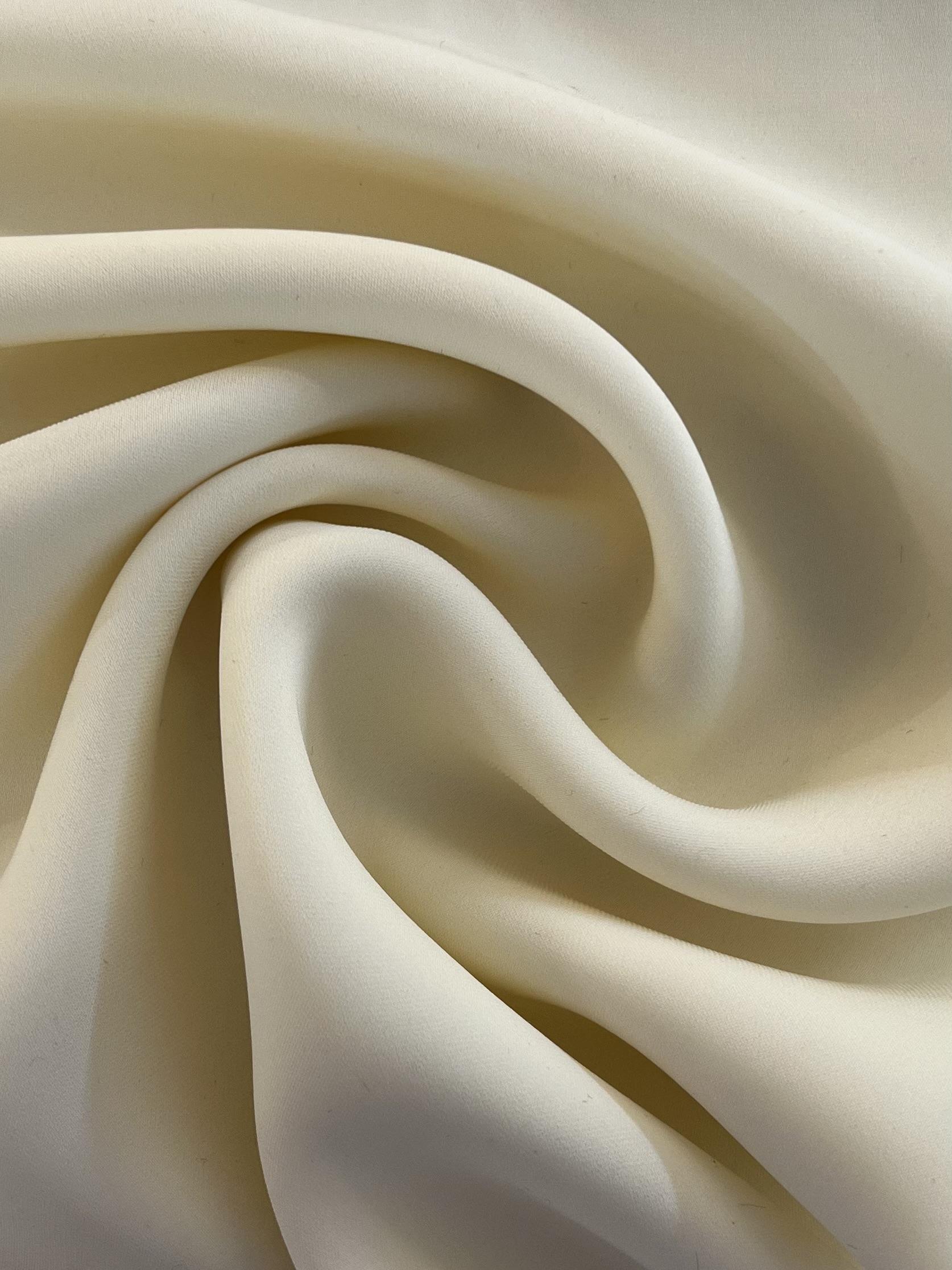Silk Double Georgette in Warm Ivory