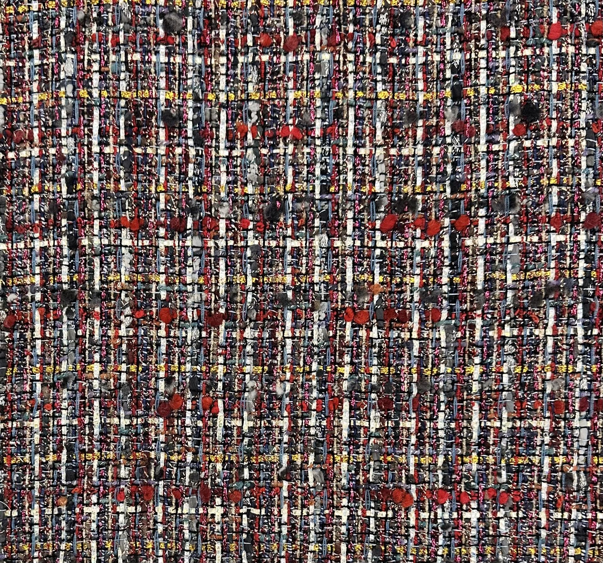 Italian Cotton Blend Metallic in Red Denim 