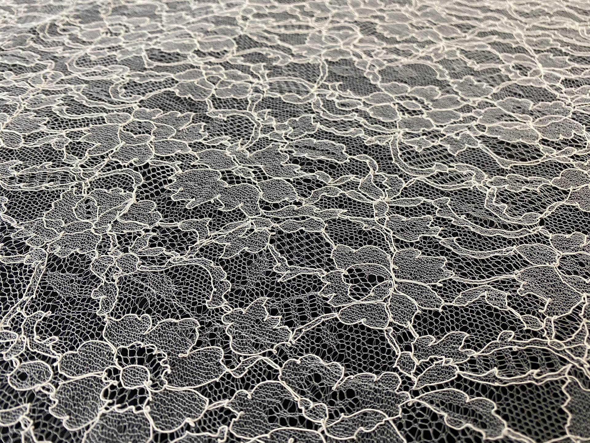 French Cotton-blend Chantilly Lace in Ivory