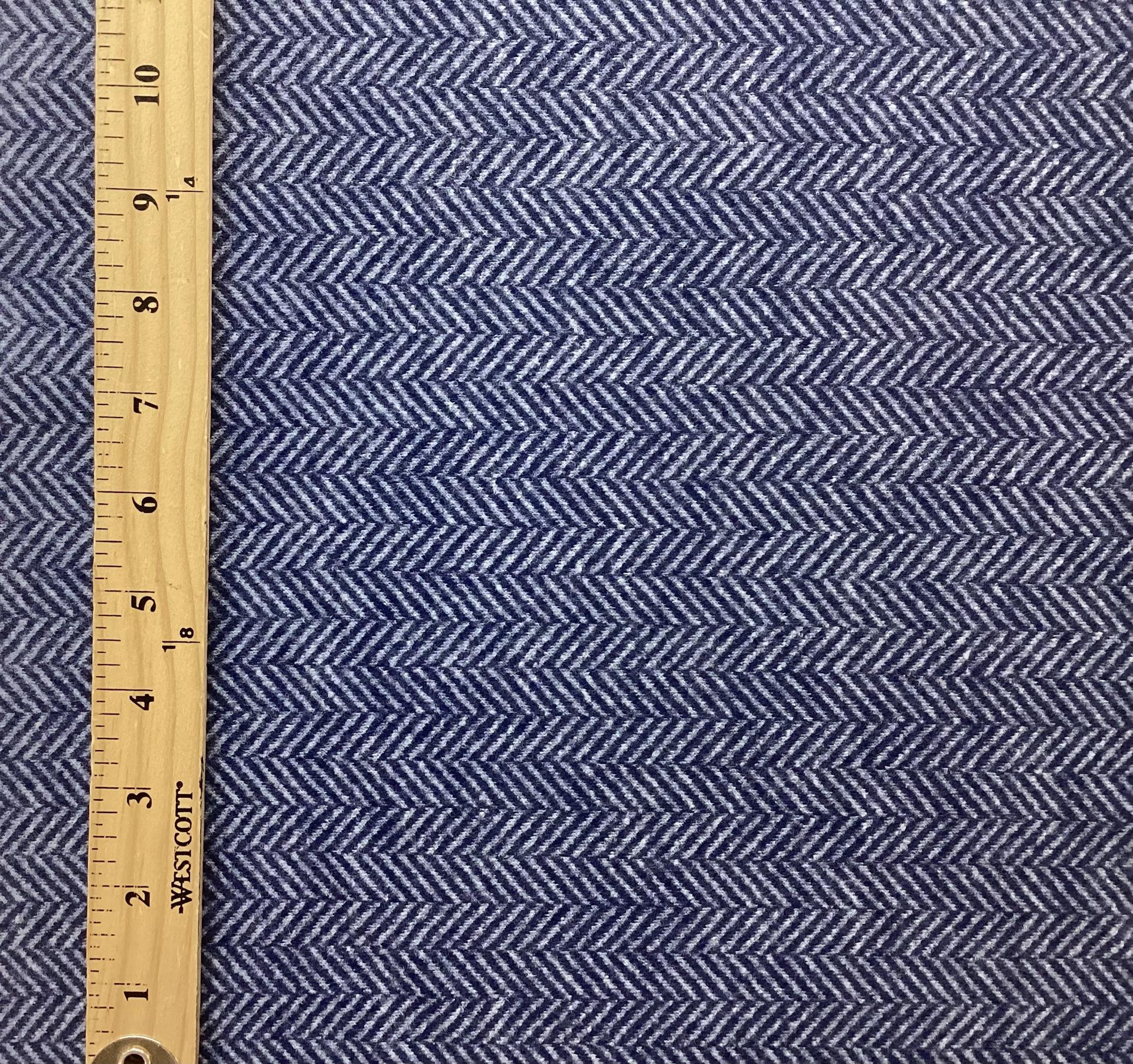 100% Pure Wool Doubleface Herringbone Pattern Knit In Cobalt Blue 
