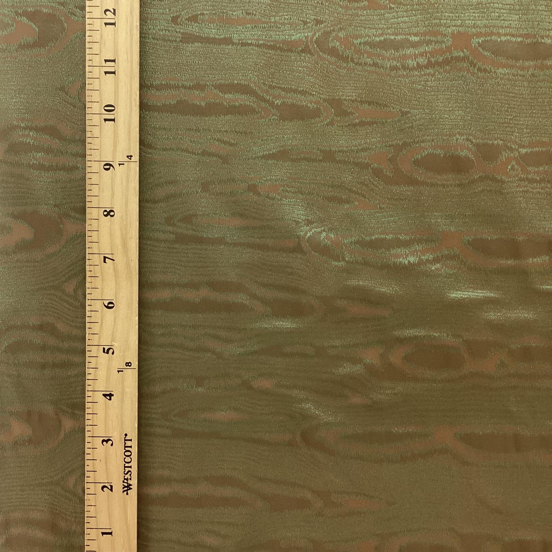 Italian Woven Moiré Jacquard in IRD Green/Brown