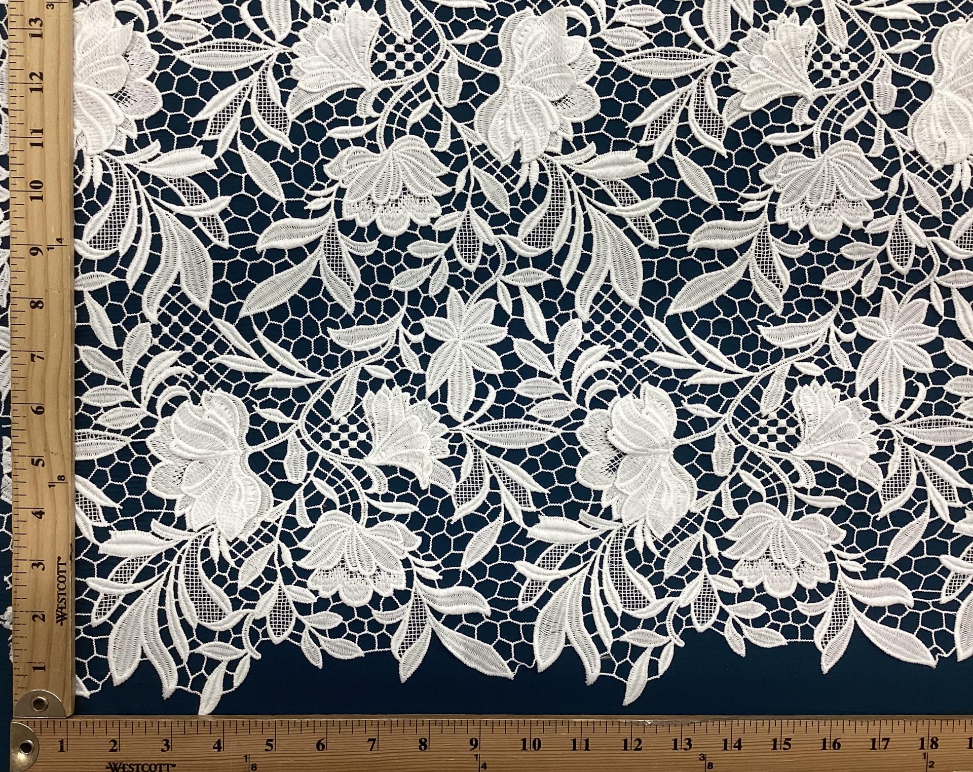 Imported 3D Guipure Lace In White