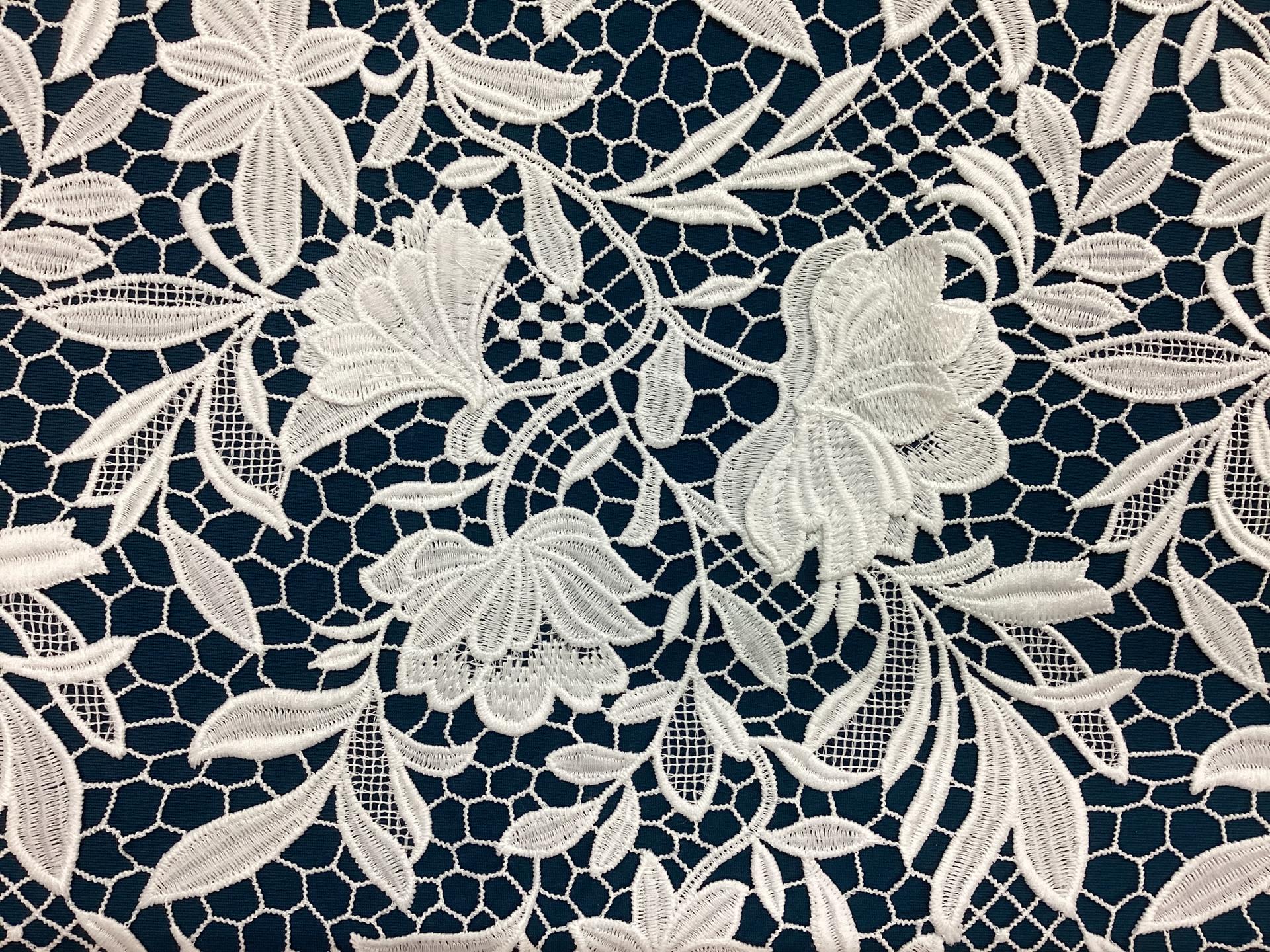 Imported 3D Guipure Lace In White