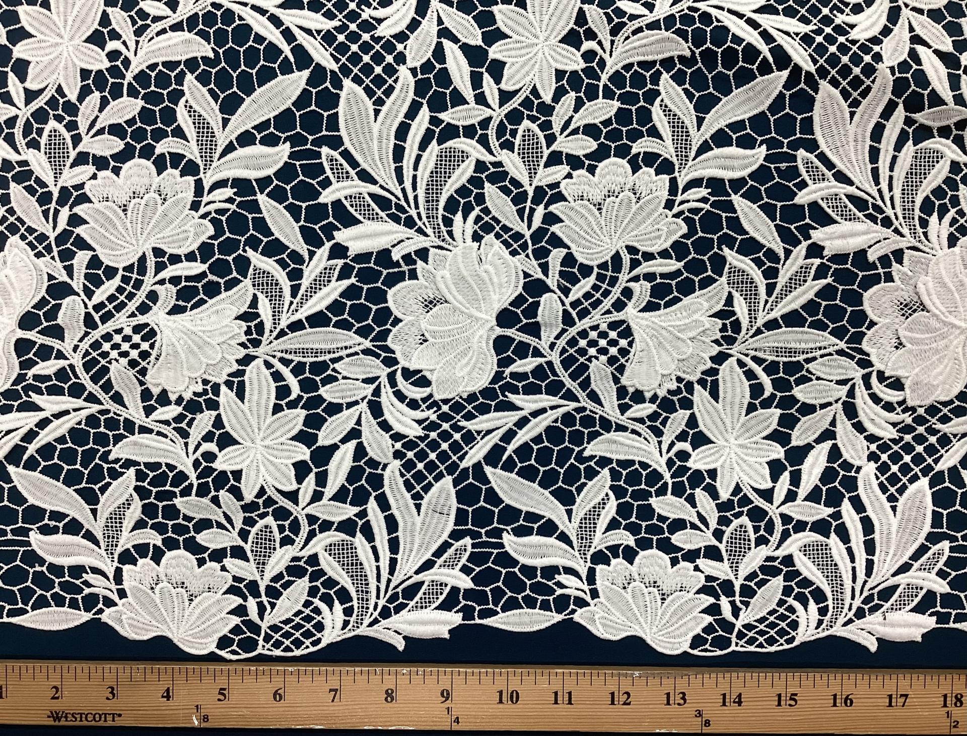 Imported 3D Guipure Lace In White