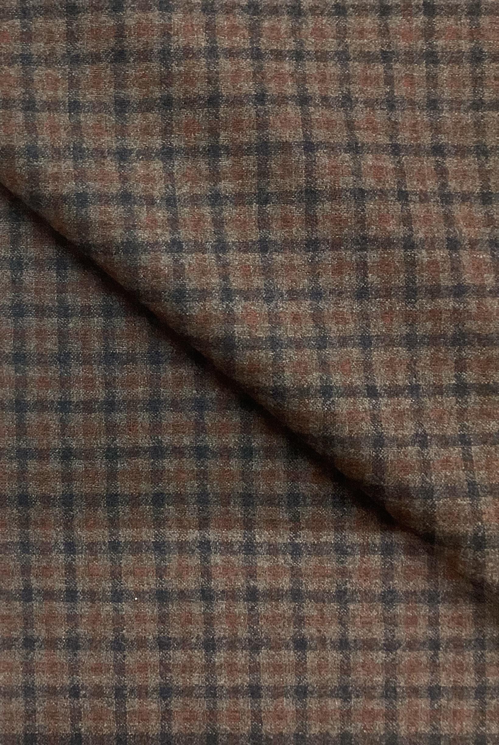 Made In Italy 100% Wool In Taupe, Rust & Navy