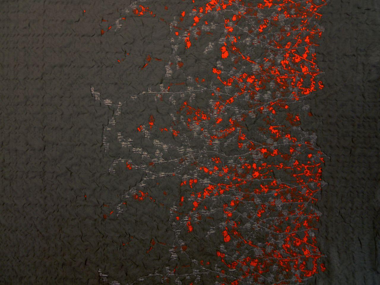 Metallic Silk Blend Lamé Organza Cloqué Panel