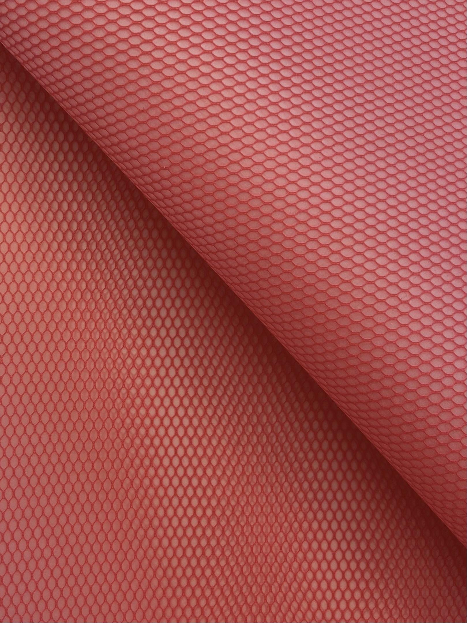 Fishnet in Acetate-blend Frosted PVC in Red