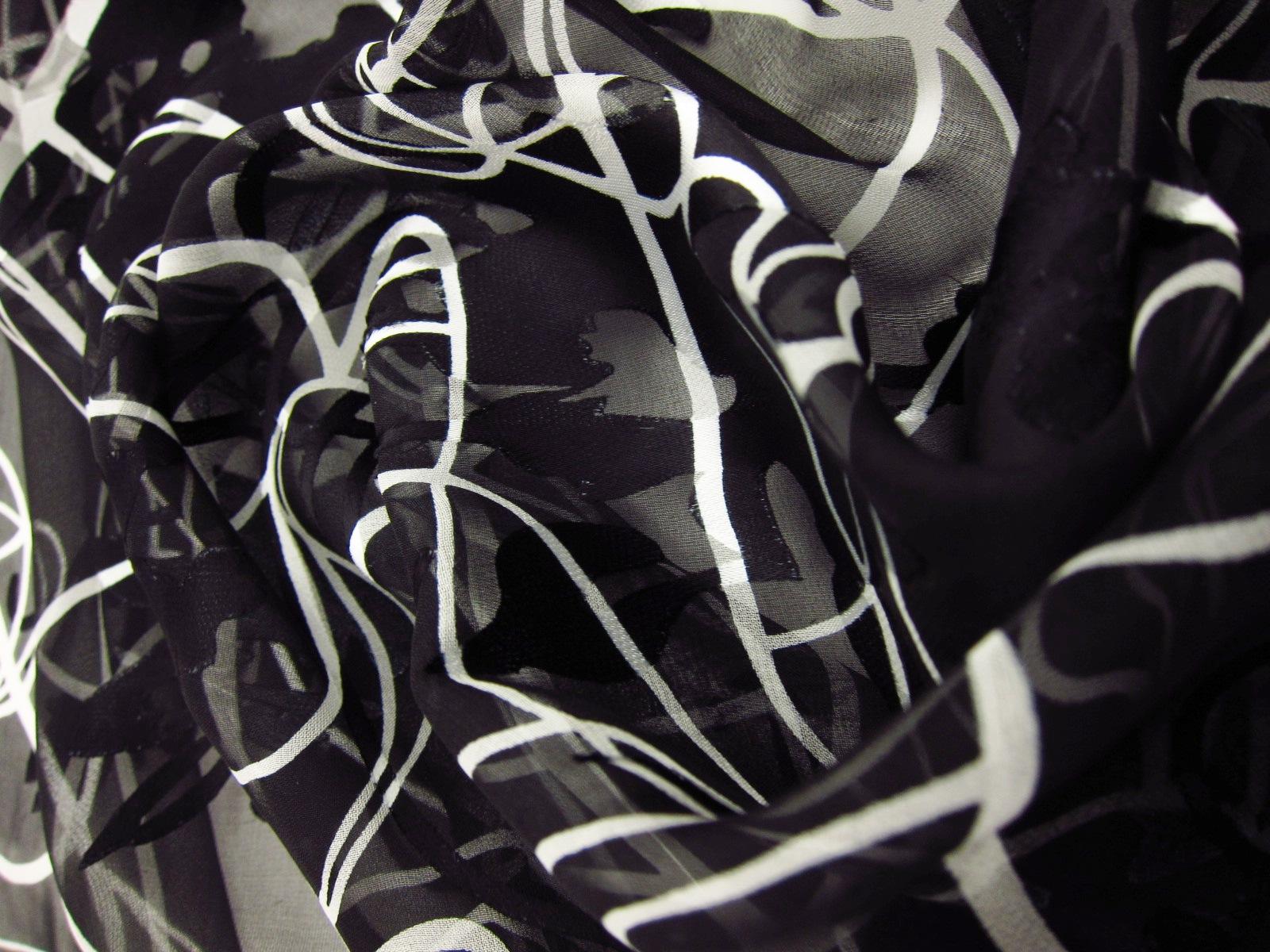 Printed Silk Burnout Chiffon2