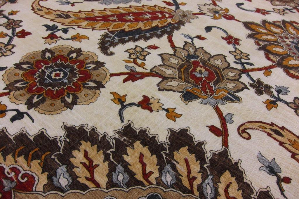 Linen Upholstery Paisley Print2