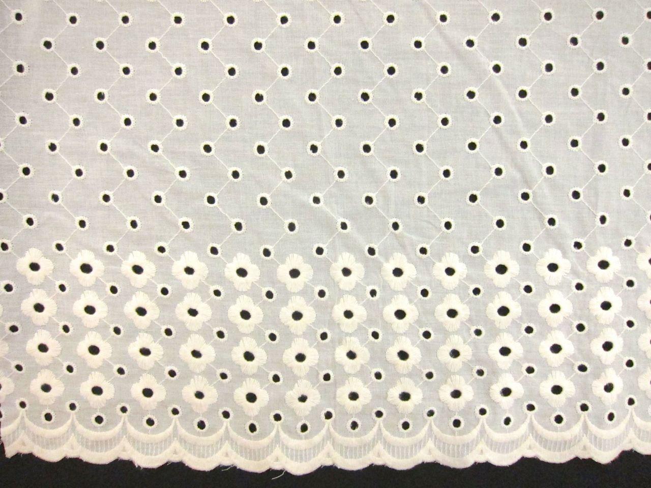 Cotton Eyelet in Ivory0