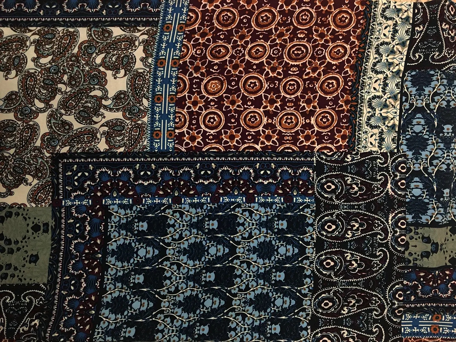 Viscose Challis Patchwork Print 0