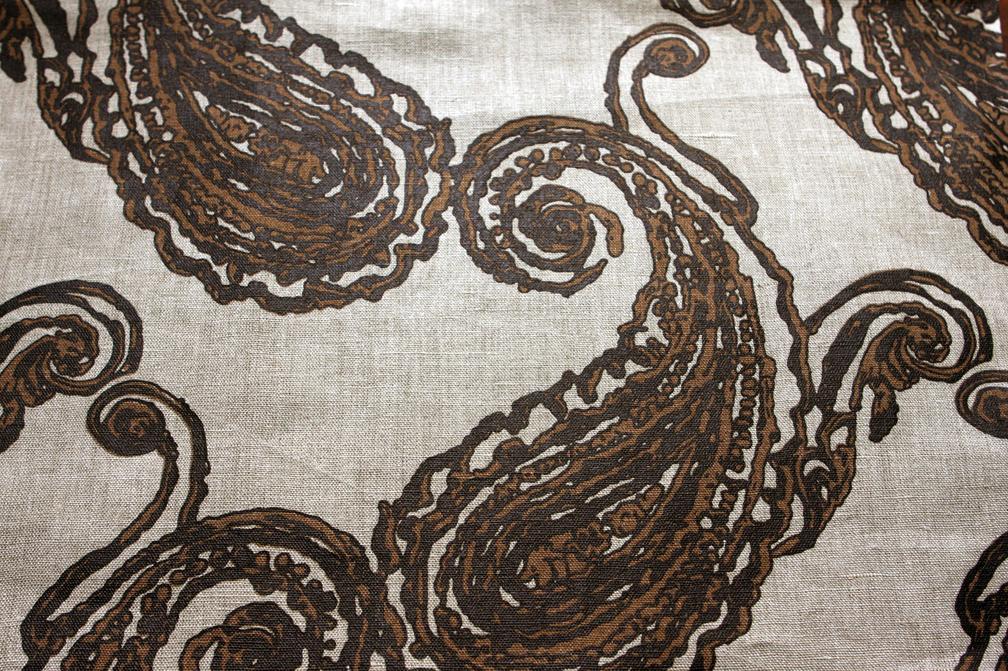 Linen Upholstery Large Paisley Print0