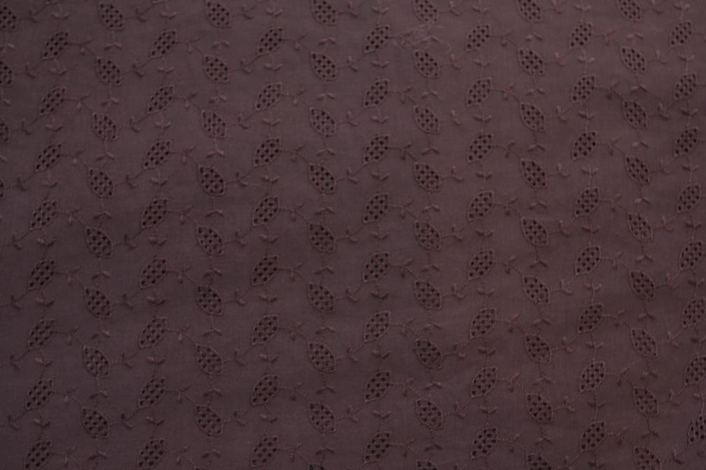 Cotton Voile Eyelet in Brown1