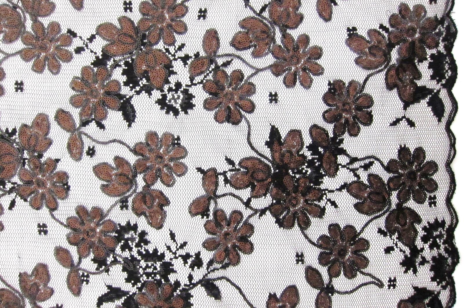 Sequins on Embroidered Tulle0