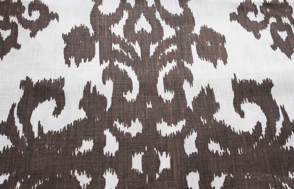 Linen Upholstery Ornamental Ikat Print0