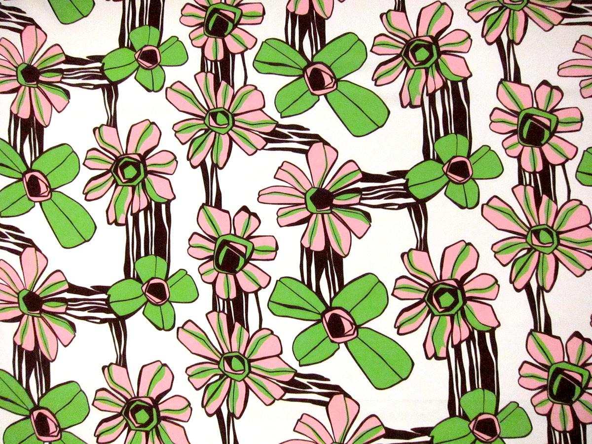 Viscose Print with Graphic Flowers0