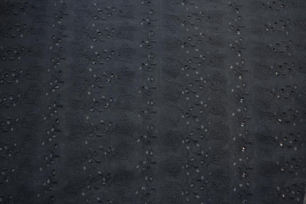 Cotton Voile Eyelet in Midnight Navy2