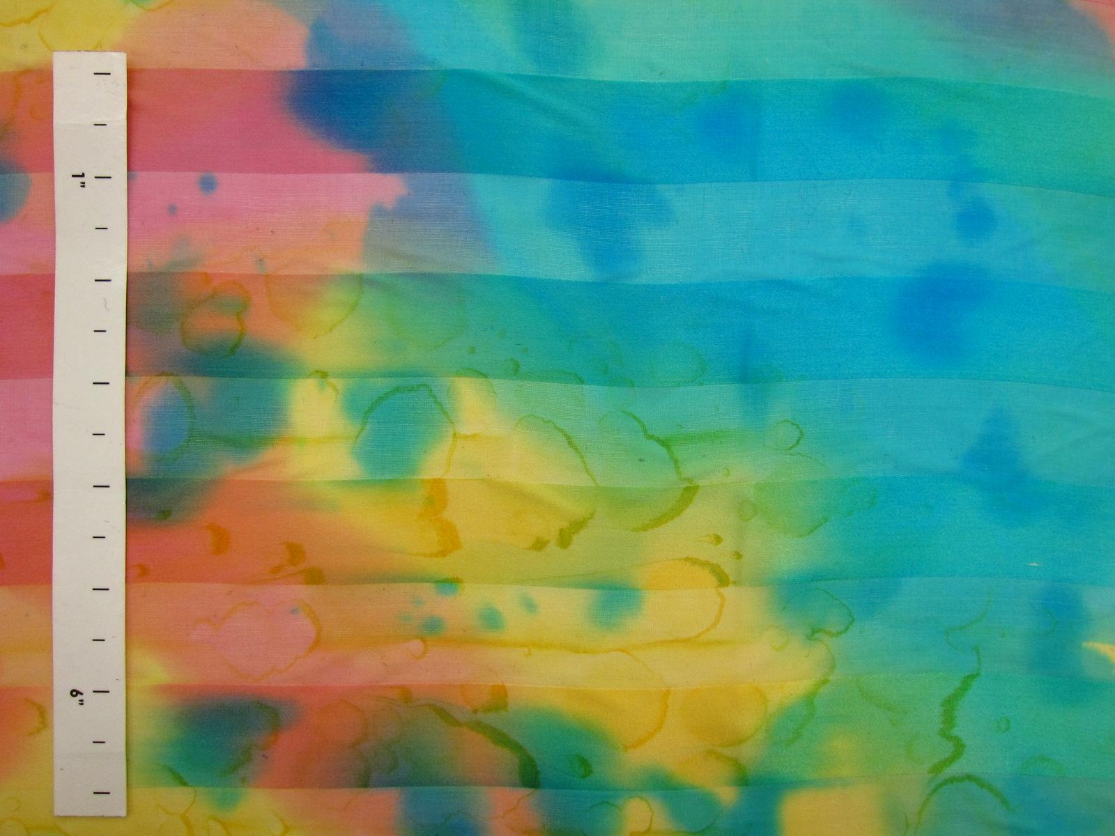 Tie Dye Satin Stripe Silk Chiffon1