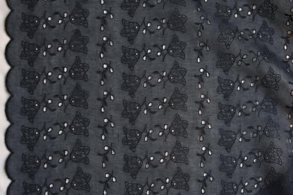 Cotton Voile Eyelet in Midnight Navy1