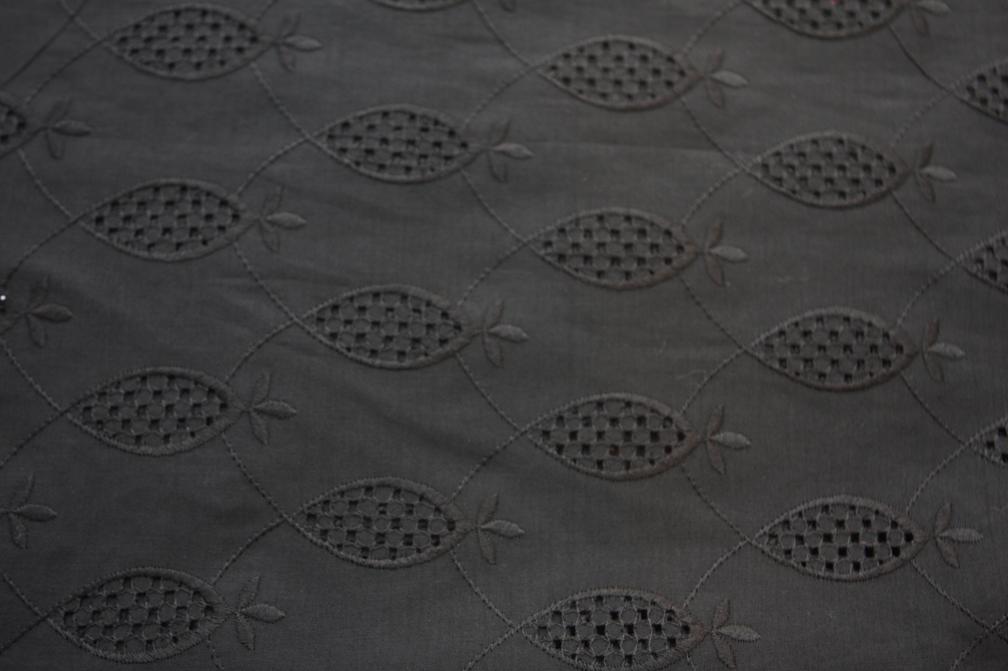 Cotton Voile Eyelet in Black2