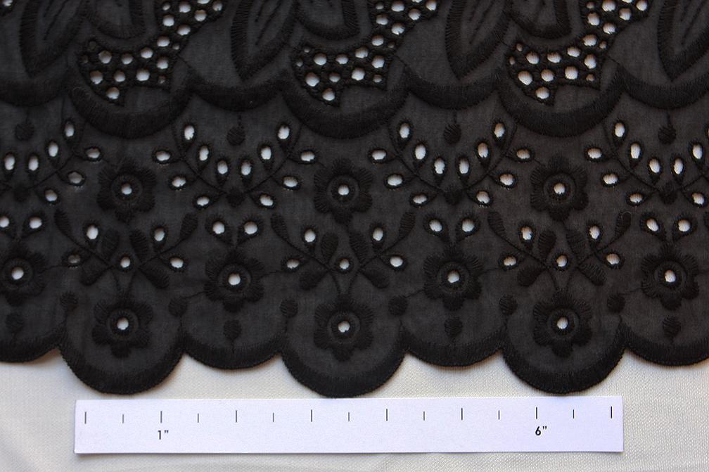 Cotton Eyelet in Black0