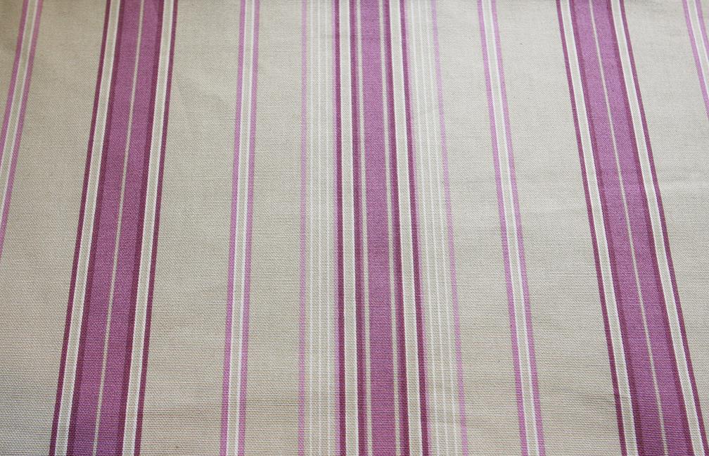 Cotton Canvas Stripe In Oatmeal And Lilac0