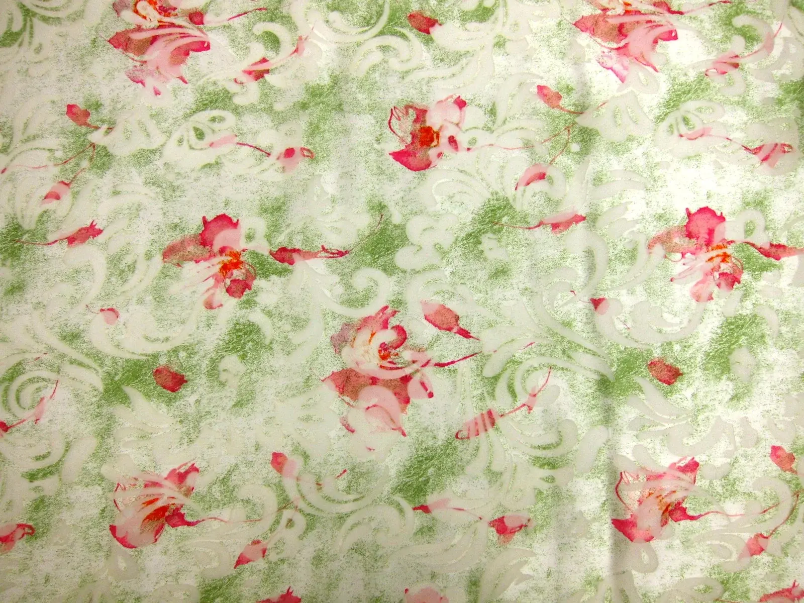 Printed Silk Burnout Chiffon0