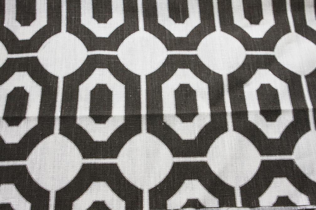 Linen Upholstery Geometric Print0