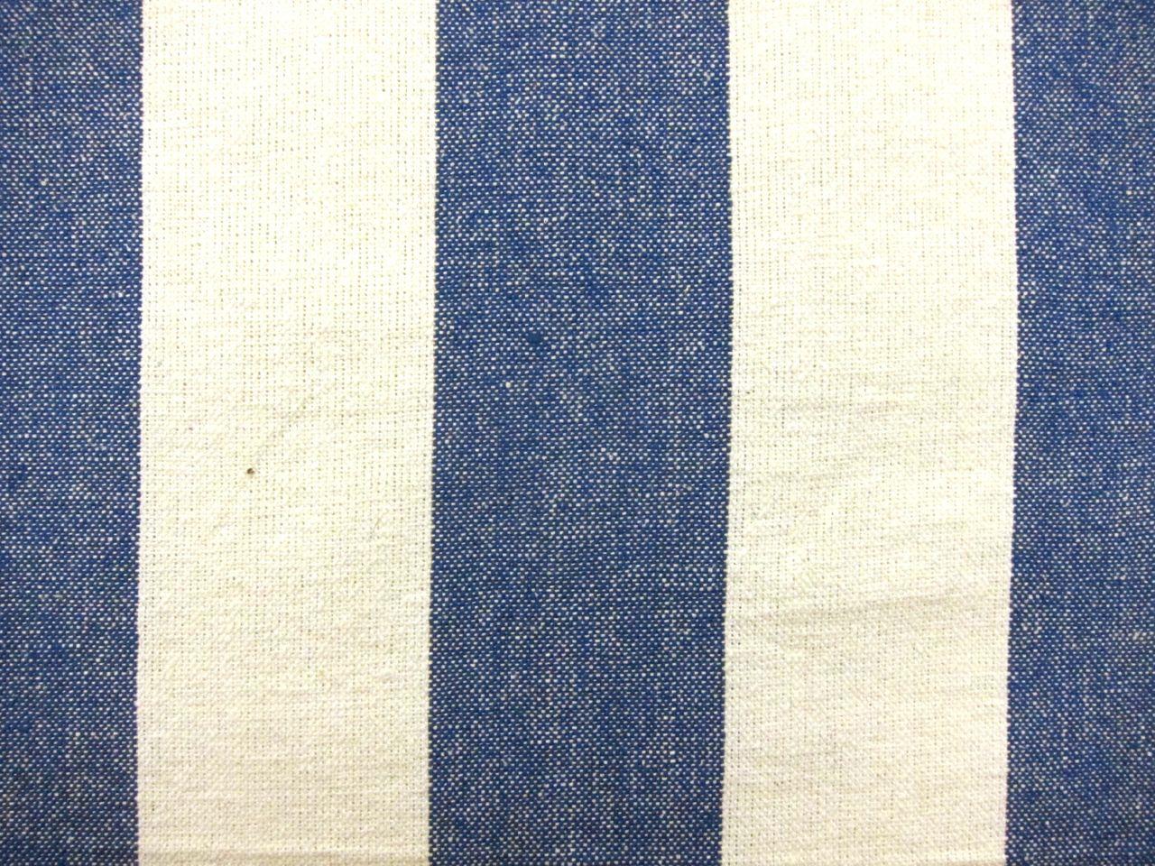 Cotton Upholstery 3" Stripe In Blueberry And Ivory0