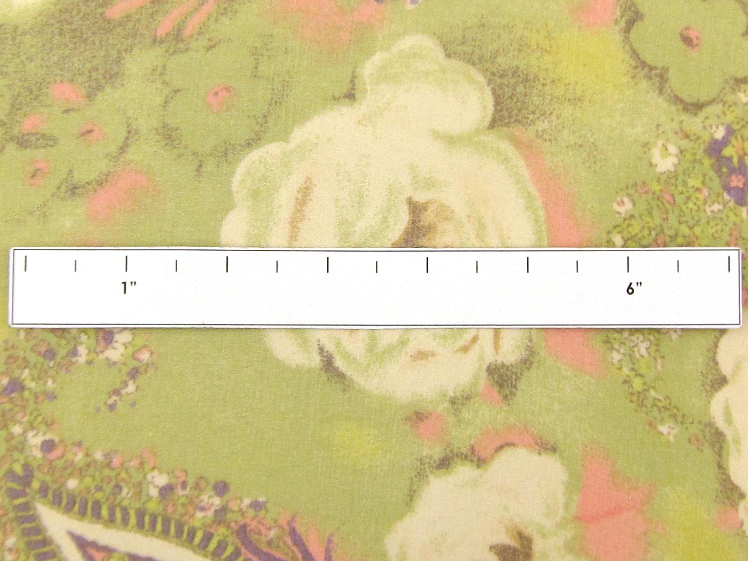 Printed Silk Chiffon  with Small Paisleys and Flowers1