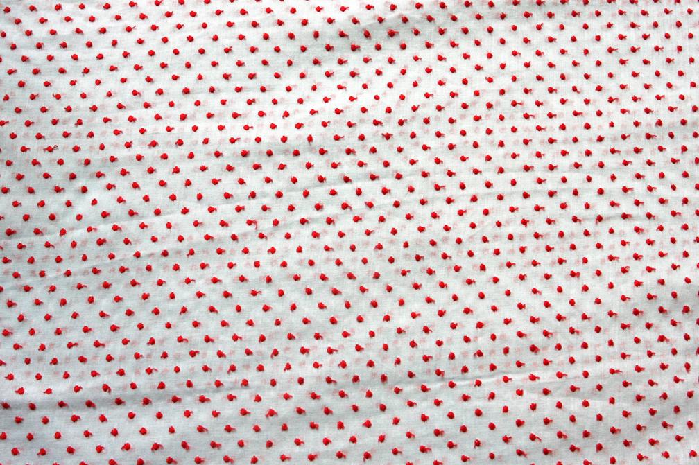Cotton Swiss Dot in Red0