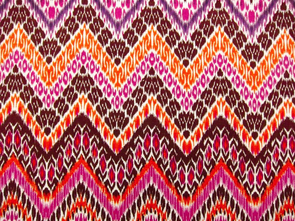 Linen Upholstery Multi Zig Zag Ikat Print0
